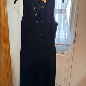 Michaels Black Sleeveless Lace-Up Jumpsuit